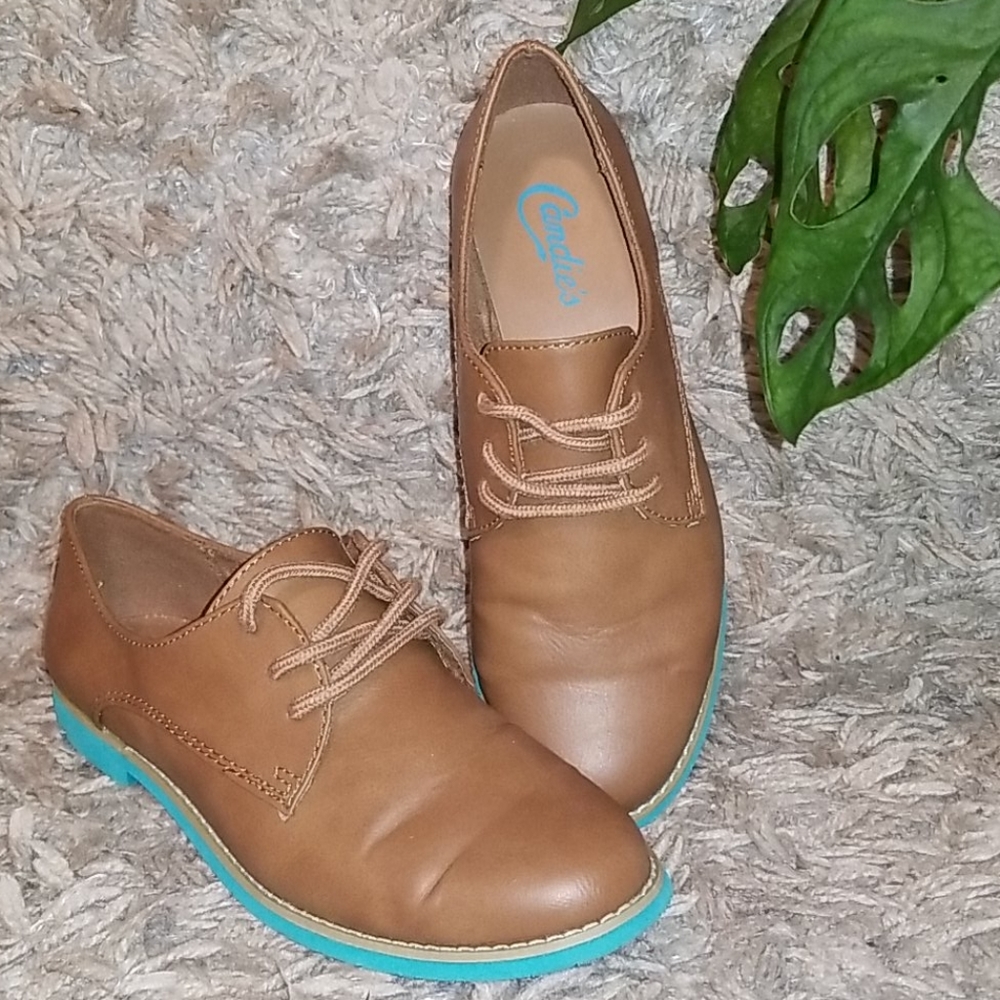 New Candies Tan/Cognac Leather Flats